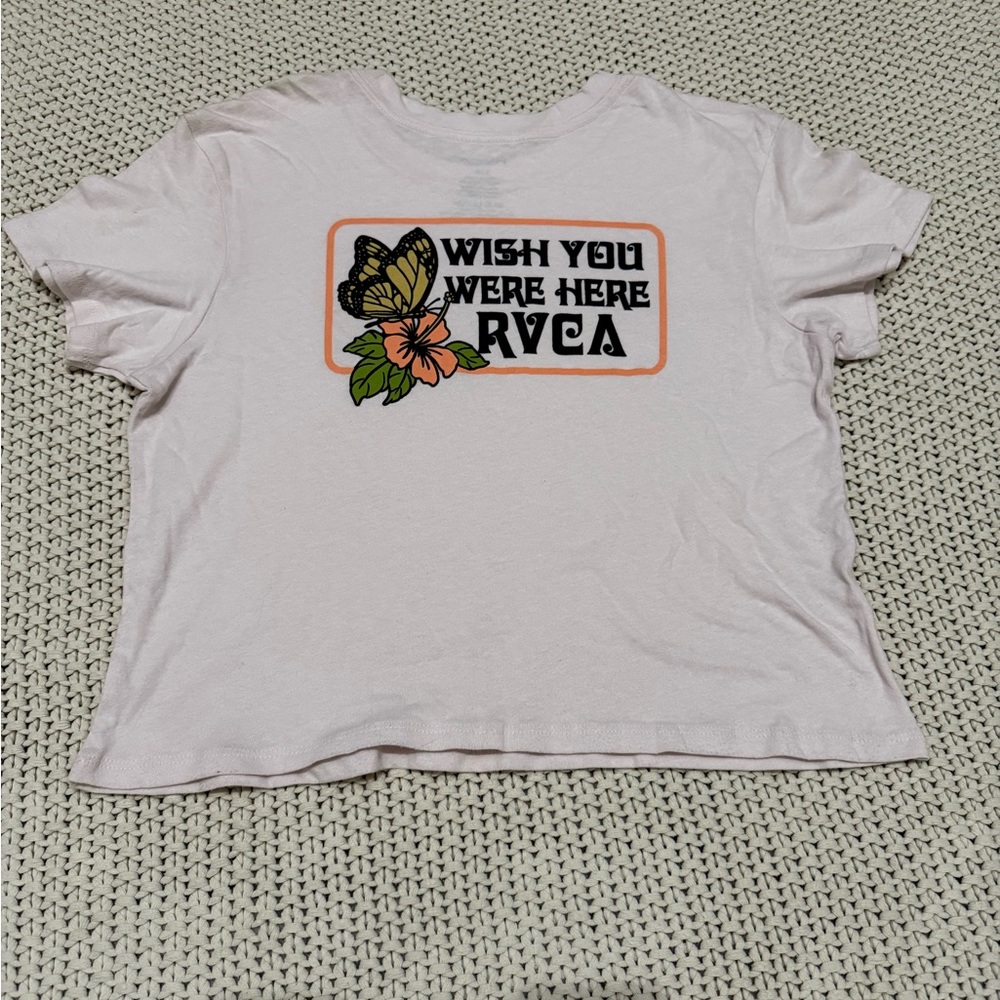 NWOT RVCA Women’s Pink Graphic T-Shirt Size Large